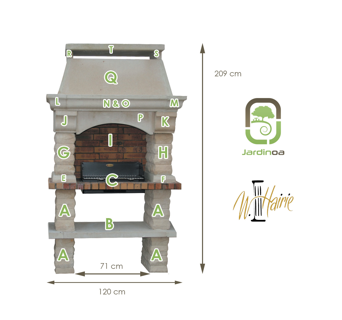Cotes et nomenclature Barbecue Rustique