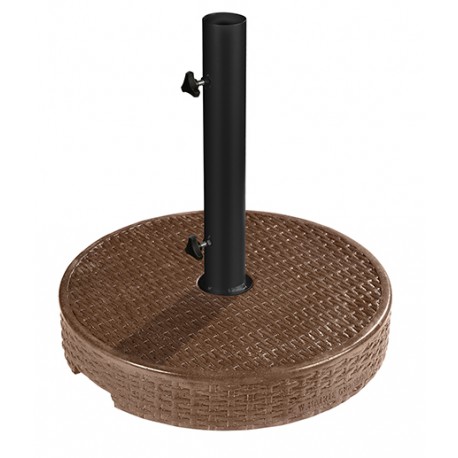 Pied de parasol rond imitation bois aspect rotin Pied de parasol rond imitation bois aspect rotin