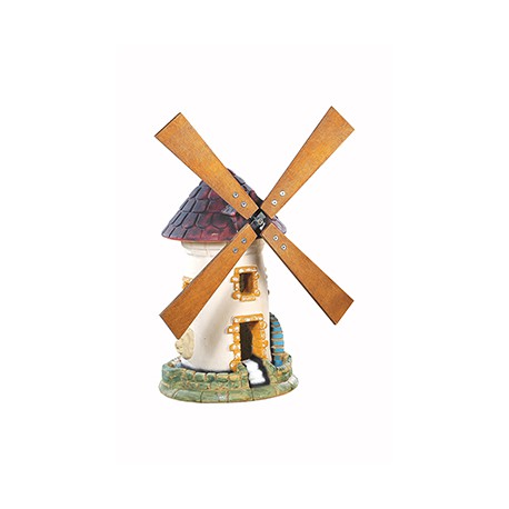 Moulin à roue en pierre vieilli - H 54 cm Moulin à roue en pierre vieilli - H 54 cm
