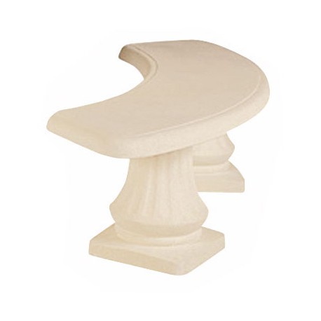 Banc cintré blanc en pierre reconstituée Banc cintré blanc en pierre reconstituée