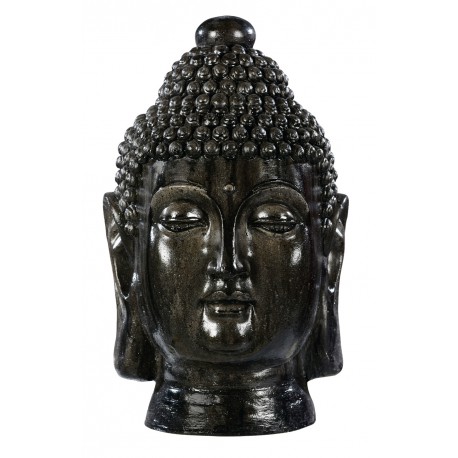 Statue Tête de Bouddha anthracite - H 42cm Statue Tête de Bouddha anthracite - H 42cm