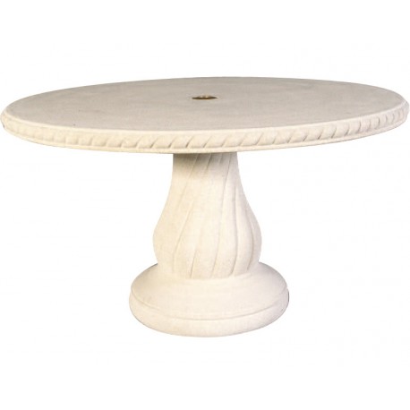 Table de jardin ovale en pierre Table de jardin ovale en pierre