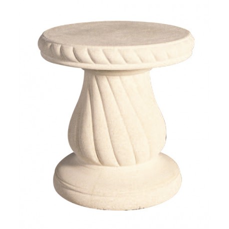 Tabouret blanc en pierre reconstituée diam. 45 Tabouret blanc en pierre reconstituée diam. 45