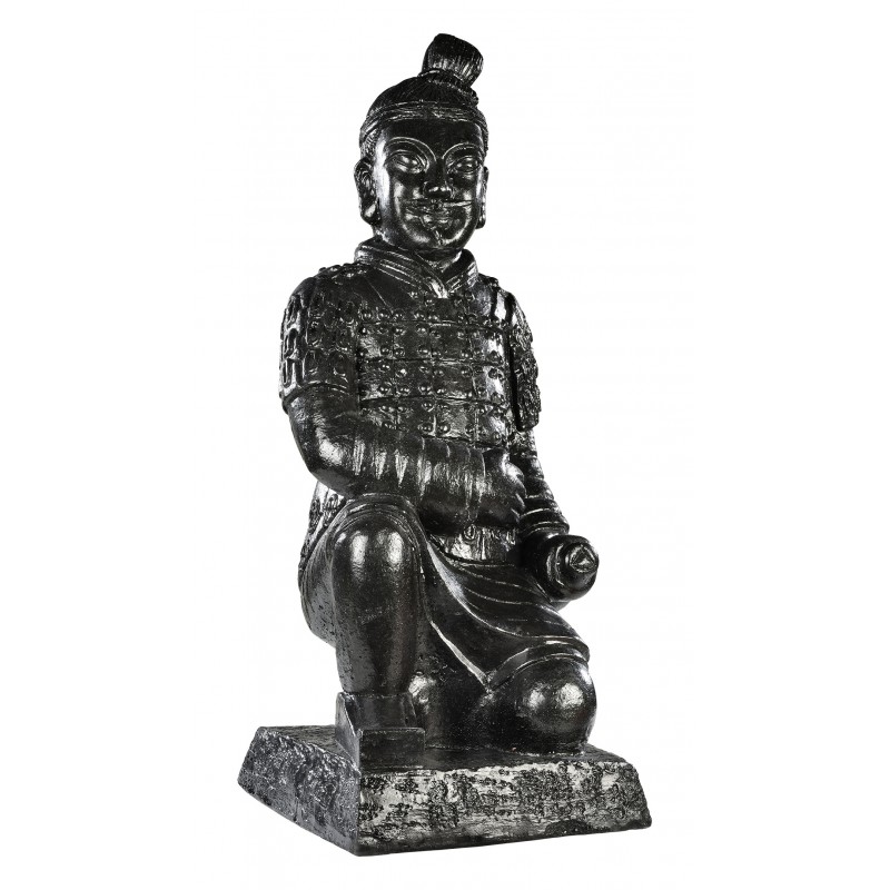 Statue Guerrier chinois assis Xian H 56 cm Jardinoa.fr