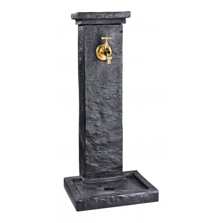 Fontaine borne shiste ton anthracite- H 82.5 cm Fontaine borne shiste ton anthracite- H 82.5 cm