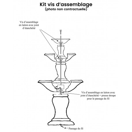 Kit vis assemblage fontaine 900 Kit vis assemblage fontaine 900