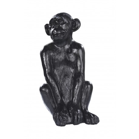 Statue singe béton ciré noir - H 55 cm Statue singe béton ciré noir - H 55 cm