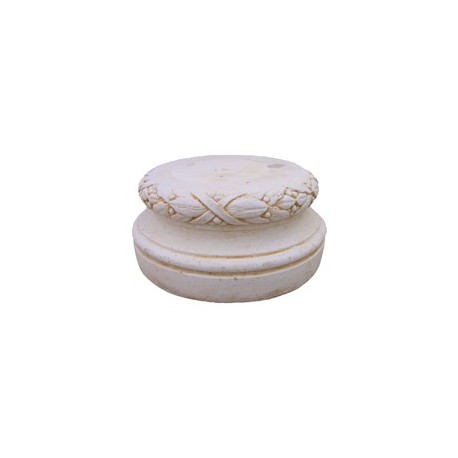 Base Ronde pour statue en pierre reconstituée vieillie H 23 cm Base Ronde pour statue en pierre reconstituée vieillie H 23 cm