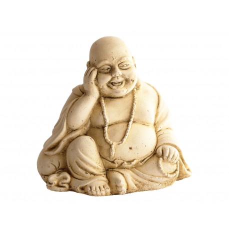 Statue mini Bouddha au bracelet ciré noir - H 14 cm Statue mini Bouddha au bracelet ciré noir - H 14 cm