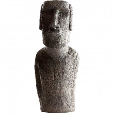 Tête Moaï ciré noir - H 12 cm Tête Moaï ciré noir - H 12 cm