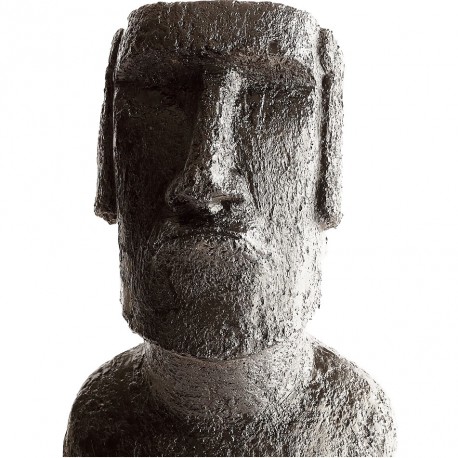 Buste Moaï ciré noir - H 40 cm Buste Moaï ciré noir - H 40 cm