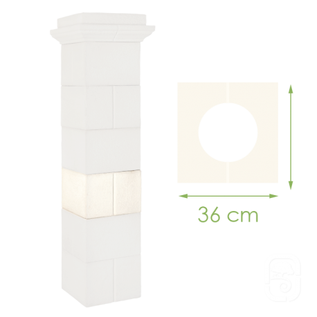 Élément de pilier Guyenne en pierre reconstituée - 36cm Élément de pilier Guyenne en pierre reconstituée - 36cm