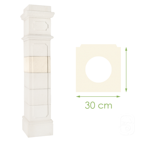 Élément de pilier Médoc ton blanc - 30cm Élément de pilier Médoc ton blanc - 30cm