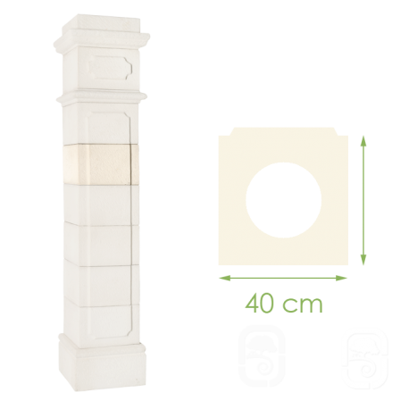Élément de pilier Médoc ton blanc - 40cm Élément de pilier Médoc ton blanc - 40cm