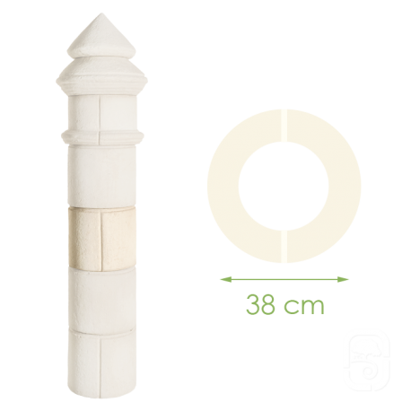 Élément de pilier Carignan ton blanc - Ø 38cm Élément de pilier Carignan ton blanc - Ø 38cm